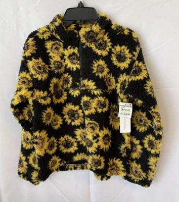 Treasure & Bond Kids' Sunflower Fleece 1/4 Zip Pullover NWT - Image 1 of 4