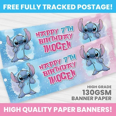 BANNER DE CUMPLEAÑOS DE PUNTADAS PERSONALIZADO CUALQUIER NOMBRE FOTO FIESTA PANCARTAS NIÑA NIÑO Foto 1 de 3