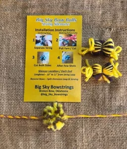 Bow String Silencers Yellow and Brown Longbow, Recurve Bow (NEW FREE SHIPPING) - Picture 1 of 2