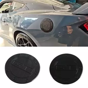 Tapa de tapa de tanque de gasolina y combustible negro carbono para Ford Mustang 2024 2025 2026 - Imagen 1 de 5
