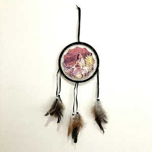 Native American Style Dreamcatcher, Southwest Style, Home Decor, Real Feathers - Picture 1 of 3