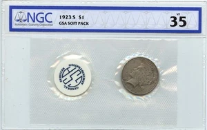 1923-S Peace Dollar GSA SOFT PACK S$1 NGC VF35 - Picture 1 of 2