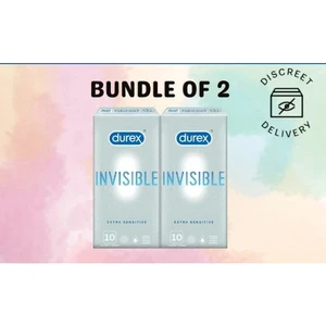 Durex Invisible Super Ultra Thin Condoms for Men 2 Box X 10s - Picture 1 of 5