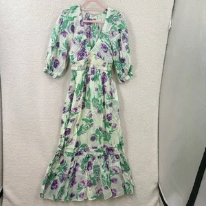 free people golden hour maxi dress Floral Green and Purple Women's Dress Size XS - Picture 1 of 12