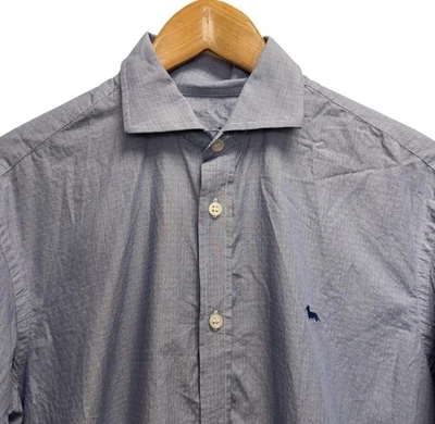 Harmont & Blaine Mens Sz XL Narrow Fit Blue Striped Geometric Button Front Shirt - Image 1 of 4