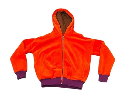 Sonia Rykiel девочек 10 молнии бархата с капюшоном Track куртка толстовка оранжевый фиолетовый - Изображение 1 из 4
