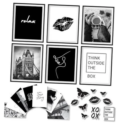  Pósters en blanco y negro para estética de habitación - decoración de pared en blanco y negro, niño  Foto 1 de 4