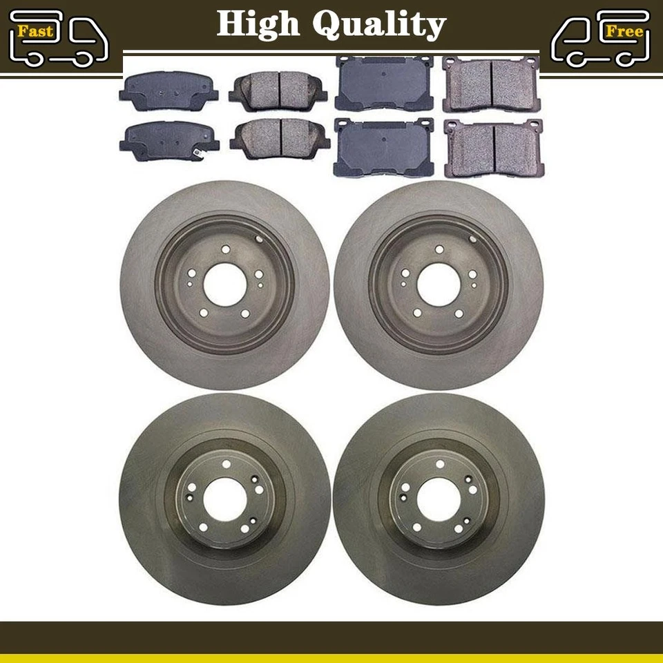 Juego de 6 pastillas de freno delanteras traseras rotores de disco para Hyundai Equus 2012 2013 2014 2015_ Foto 1 de 4