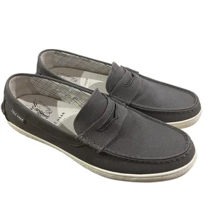 Mocasines de lona gris carbón Cole Haan Pinch LTE para hombre talla 10 zapatos de barco preppy - Imagen 1 de 9