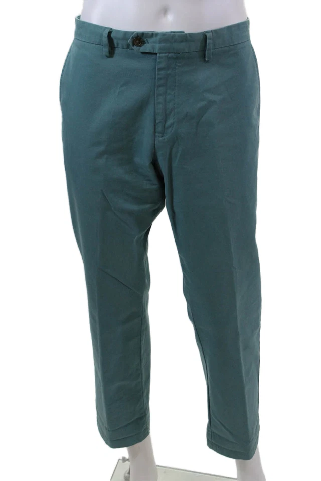 The Men's Store at Bloomingdale's Mens Cotton Straight Pants Blue Size 32 - Image 1 of 4