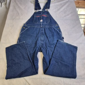 Vintage Pointer Marke niedriger Rücken Latz Denim Overall Größe 42 x 32 Made in USA Workwear - Bild 1 von 13