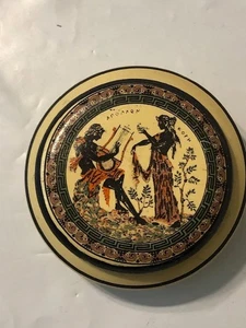 Griechische Kunst Schmuckschatulle Rund Landschaftlich Made in Greece - Bild 1 von 4