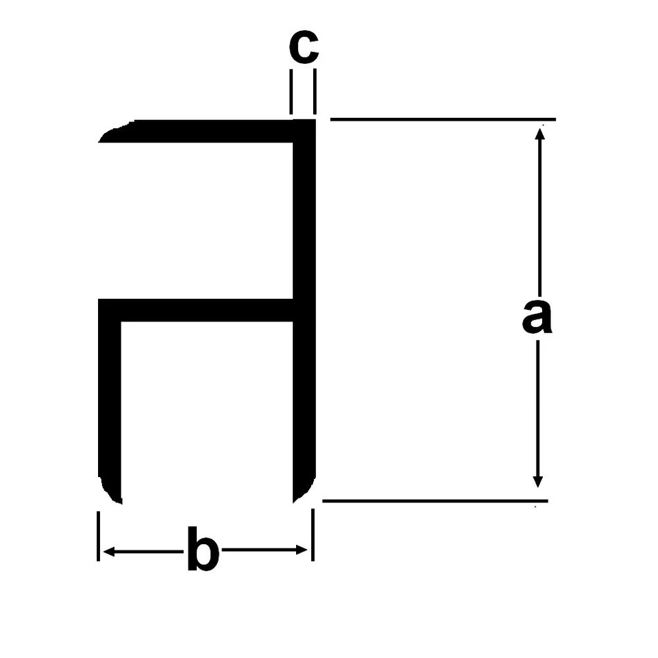 (7,75€/m) Alu Eck-Profil 2m eloxiert Innenmaß 13mm Klemmprofil
