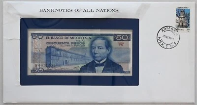 Billetes de 50 pesos de México 1982 de todas las naciones. Sello de 50 centavos RC0500 combinar sh Foto 1 de 2
