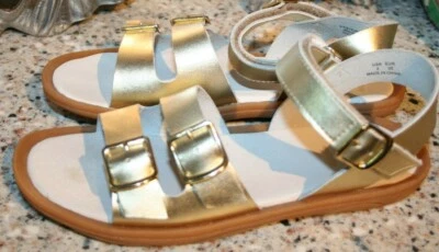 SANDALIAS CON TIRAS DE CUERO DORADO U M I NIÑAS TALLA 35/3 LKNEW Foto 1 de 4