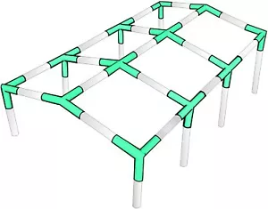 Carport Canopy Frame Fittings Kit 1-3/8" Low Peak Frame Connectors Set, 8 Legs - Picture 1 of 8