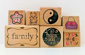 Cartera Family Mouse Dream Thank You Yin Yang 7 estampillas de goma montadas en madera - Imagen 1 de 3