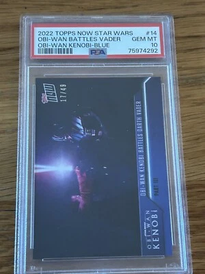 PSA 10 Topps Now Star Wars Obi Wan Kenobi Battles Vader 17/49 Parallel  - Image 1 of 2