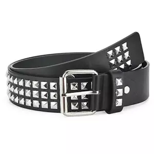 Cintura gotica punk borchiata metallo lucidatura piramide cintura nera classica - Foto 1 di 15