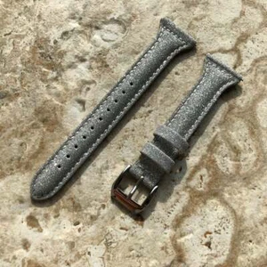 Silver Glitter Slim Leather Watch Band for TicWatch Pro 3 E2 S2 and GTX - B22 - Bild 1 von 6