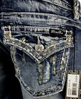 $108 Buckle Miss Me Jeans "Sequins Stitched Trim" Easy Cropped Capri Size 28