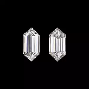 0,44 quilates ALARGADOS HEXAGON G VVS DIAMANTES A JUEGO PAR DE PENDIENTES PIEDRAS DE ACENTO - Imagen 1 de 1