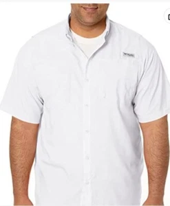 Columbia PFG Mens Tamiami II 5XL Short Sleeve Shirt Fishing/Casual White NEW - Picture 1 of 2