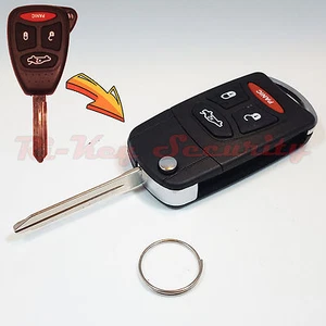 New Flip Key Modified Case Shell For Chrysler Dodge Jeep Remote Key 4 Buttons 3B - Picture 1 of 10
