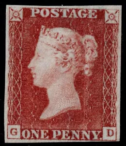1841 1d Red Black Pl 5 GD 4m Very Rare Plate Wear VG Mint No Gum Cat. £9,000.00 - Picture 1 of 1