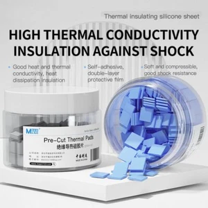 100 pz pad termico conduttivo resistente al calore 12 x 12 mm per CPU GPU dissipatore di calore - Foto 1 di 18