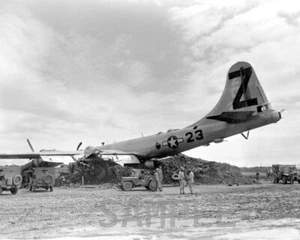 Wrecked B-29 Superfortress Crash Landing on Iwo Jima WWII 8x10 Photo 503a - Picture 1 of 2