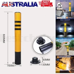 60cm Car Parking Barrier Security Bollard Safety Bollard Post Yellow AU Stock - Picture 1 of 9