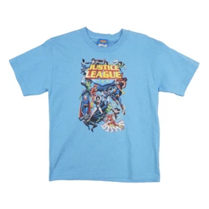 BOYS YOUTH JUSTICE LEAGUE SKY BLUE T SHIRT - Picture 1 of 1