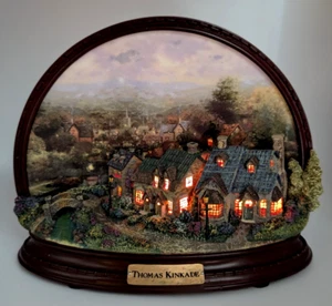 Lampenlicht Lane Bradford Exchange Thomas Kinkade 3D Dorf beleuchtete Platte - Bild 1 von 8