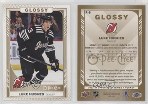 2023-24 Upper Deck Series 1 O-Pee-Chee Glossy Gold Luke Hughes #R-9 Rookie RC