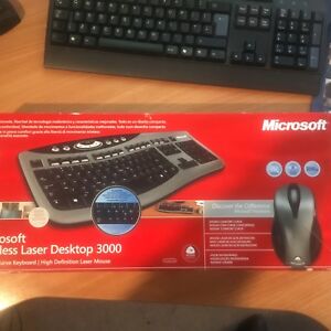 Microsoft Wireless Laser Desktop 3000 Curved Keyboard & High Definition Mouse