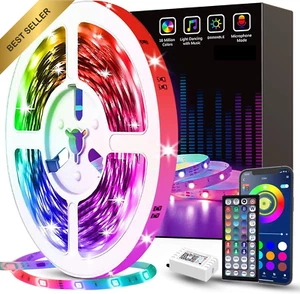 15M Bluetooth RGB LED Strip Lights 50Ft w/ Remote App Music Sync for Room Decor - Picture 1 of 12