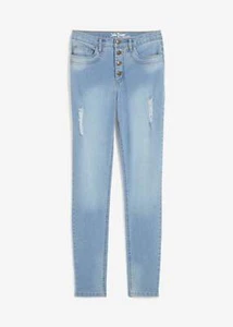 Neu Jeans High Waist Stretch Gr. 38 Hellblau Denim Used Damenjeans Skinny Hose - Bild 1 von 1