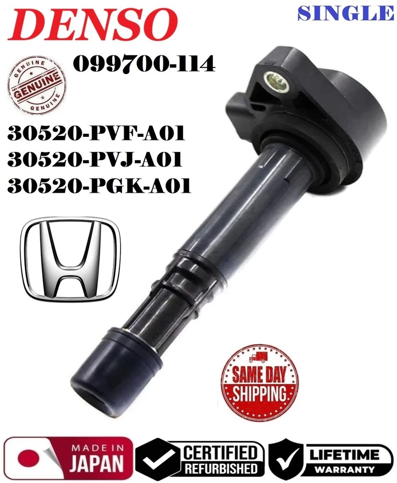 ✅ OEM Single DENSO Ignition Coil For 01-08 HONDA Civic Pilot Ridgeline 1.7L 3.5L - Image 1 of 1