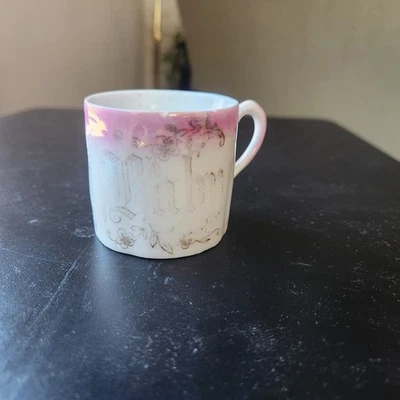 Antigua taza de cerámica alemana vintage de 1900 Leuchtenburg BABY. Foto 1 de 4