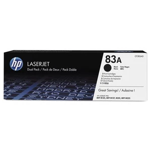 HP 83A (CF283A-D) 2er Pack Schwarz Original LaserJet Tonerkartuschen CF283AD - Bild 1 von 8