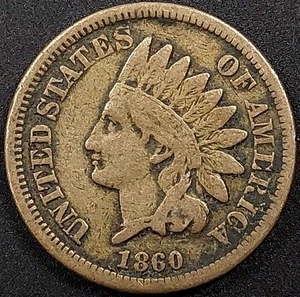 1860 Indian Head Cent, copper nickel composition! - Picture 1 of 4