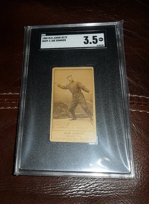 ⚾ 1888 N172 Old Judge Baseball Joe Sommer BALTIMORE ORIOLES #429-3 SGC 3.5 VG+ - Image 1 of 3