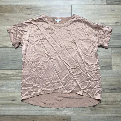 Camiseta pijama Lunya feminina oversized lavável 100% seda manga curta M Mocha - Imagem 1 de 4