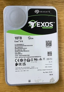 10 TB Seagate Exos  X16 SATA Hard Drive ST10000NM001G With cert ( free delivery) - Picture 1 of 1