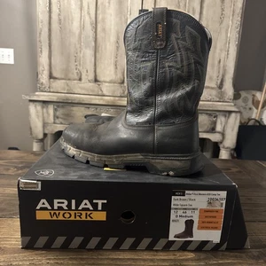 Men’s Ariat Rebar Flex Western Dark Brown & Black Composite Toe Boots Size 12 D - Picture 1 of 10