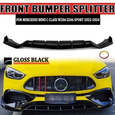 C63 Style Front Splitter Lip For Mercedes Benz C Class W206 C200 C260 C300 2022+ Foto 1 de 4