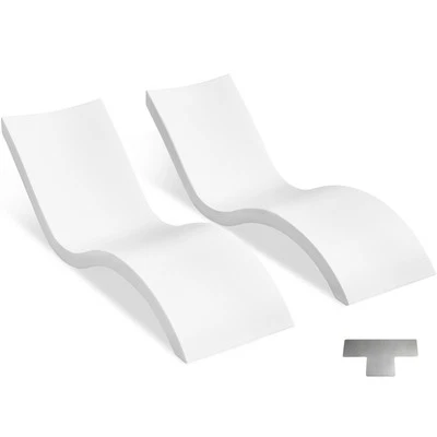 Sillones de piscina 2 piezas chaise tumbona interior piscina estante tumbona Foto 1 de 4