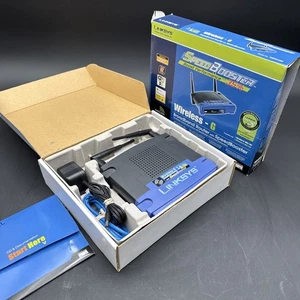 LINKSYS Cisco Wireless G Broadband Router /w Speed Booster WRT54GS Ver.2 4-Port - Afbeelding 1 van 4