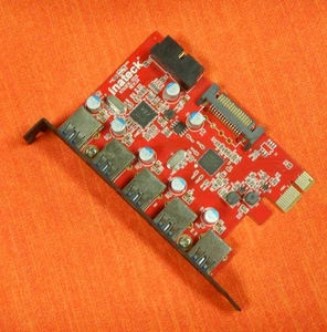 TARJETA PCIe Express inateck KTU3FR-5021 5xUSB3.0 ext USB3.0 int 19pin alim SATA - Picture 1 of 3